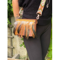 BellaMagio | Los Frontpaneel voor crossbody tas | Shaman | veren bruin